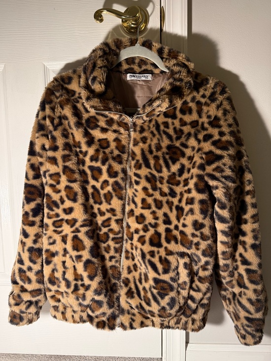 Princess Polly Jackets & Blazers - Princess Polly Leopard Print Faux Fur Jacket